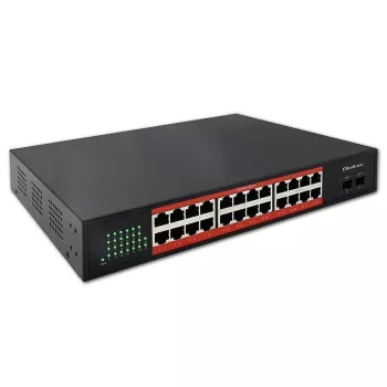 Tīkla slēdzis QOLTEC Gigabit Ethernet PoE 24xRJ45 2xSFP