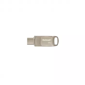 USB zibatmiņa PATRIOT PS64GT560DS5D 64 GB USB 3.2 (USB-A & USB-C), grozāms cinka sakausējuma korpuss, sudraba krāsa