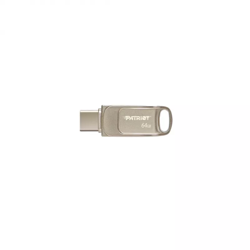 USB zibatmiņa PATRIOT PS64GT560DS5D 64 GB USB 3.2 (USB-A & USB-C), grozāms cinka sakausējuma korpuss, sudraba krāsa