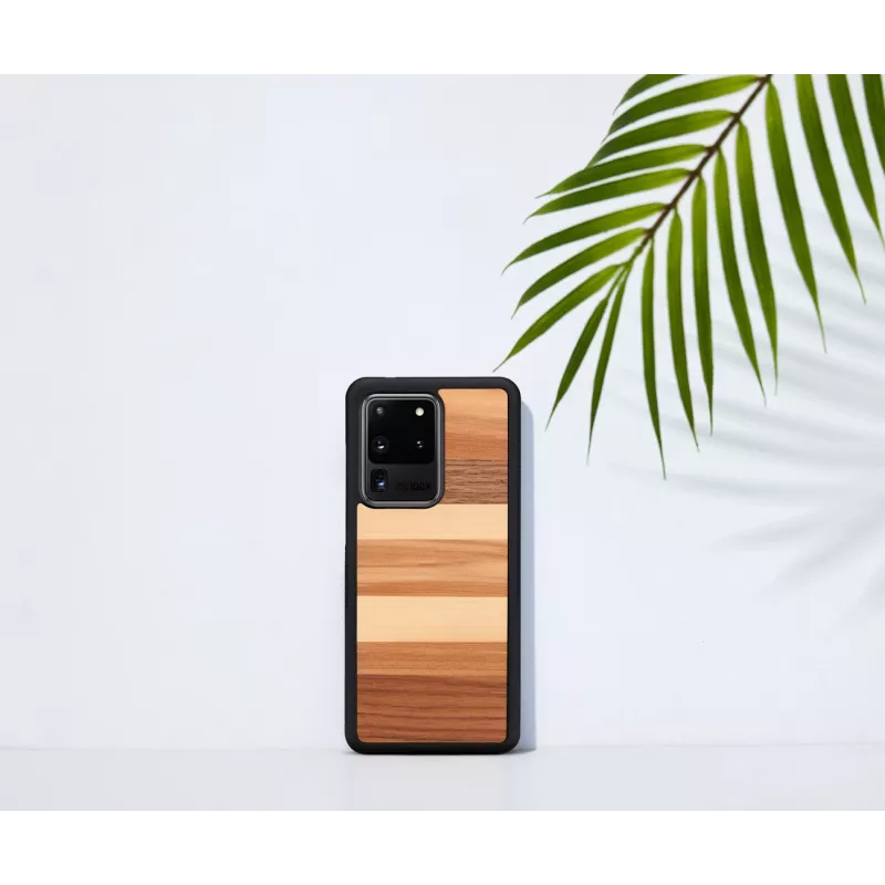 Aizsargājošs tālruņa maciņš man and wood Galaxy S20 Ultra — melna koka apdare