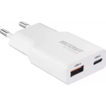 Voltcraft UC-1C1A20W01 USB lādētājs 1x USB-A USB-C ātrā uzlāde PD 3.0 Balts (VC-17010770)