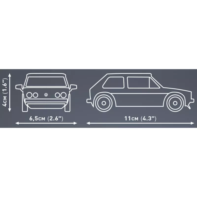 Cobi Volkswagen Golf GTI (1976–1983) konstruktors, zils, 1:35, 68 detaļas