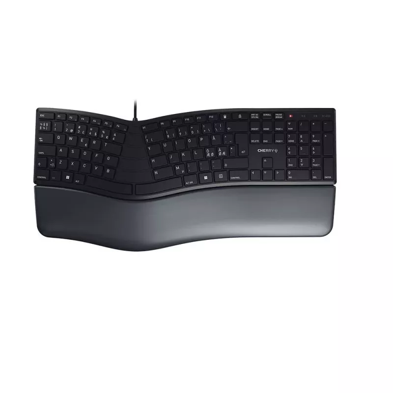 CHERRY KC 4500 ERGO tastatūra Universāla USB QWERTY Nordic Melna