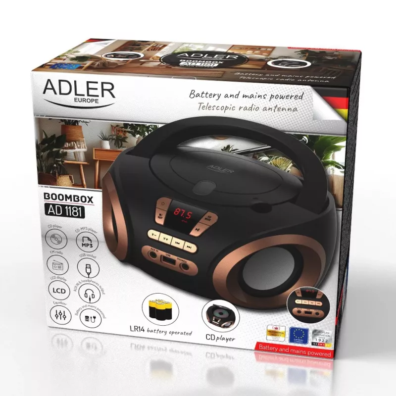 ADLER AD 1181bc - CD/MP3 atskaņotājs (boombox)