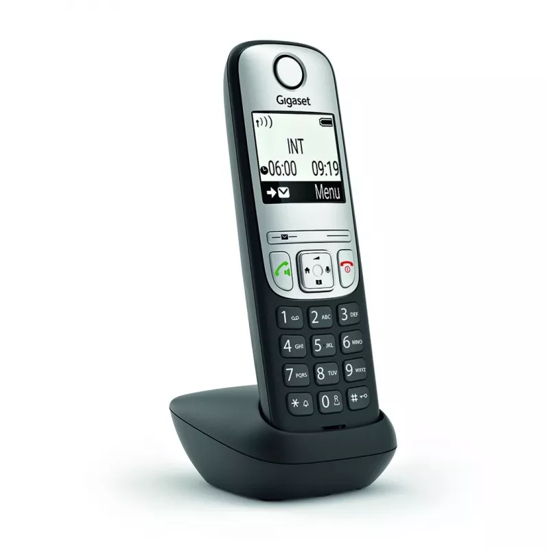 Gigaset A690HX Analog/DECT telefons ar zvanītāja ID, melns, sudrabs