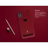 VixFox kartes slota aizmugures apvalks iPhone X/XS — rubīnsarkans, aizmugures vāciņš ar integrētu karšu kabatiņu