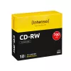 Pārrakstāms CD-RW INTENSO 700 MB / 80 min, 12x, 10 gab. iepakojumā, 120 mm (plānais futrālis)