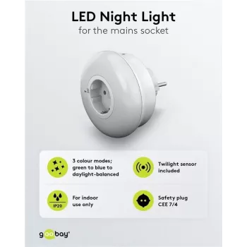 Goobay LED-naktslampiņa kontaktligzdai (64567)