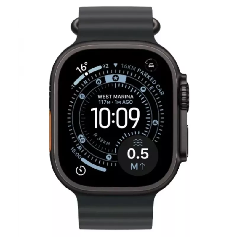 Viedpulkstenis Apple Watch Ultra 3 GPS + Cellular 49mm Melns Titāna Korpuss Melna Okeāna Siksniņa