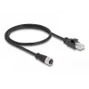 DeLOCK M12 adaptera kabelis D-kodēts 4 kontaktu sievišķais uz RJ45 vīrišķais 50 cm