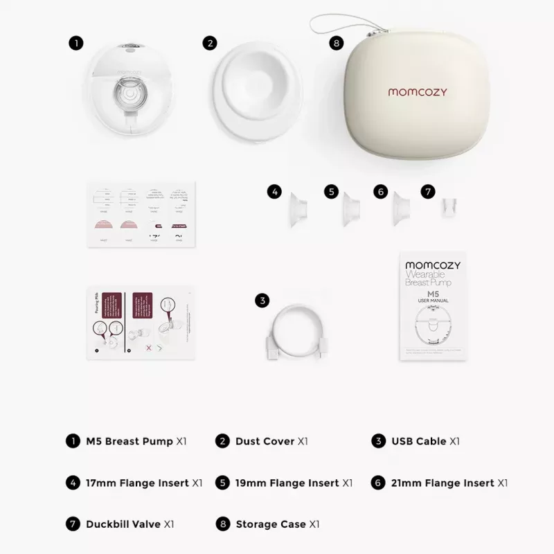 Krūts sūknis Momcozy BP179-GR00BA-A 160 ml Elektronisks Baterija Maiņstrāvas adapteris