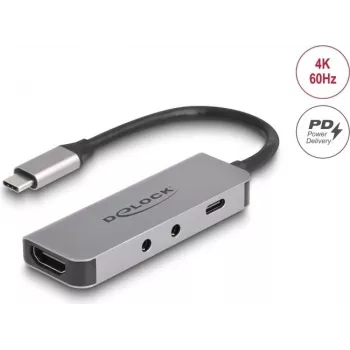DeLOCK 61064 USB centrmezgls Type-C 3.2 Gen 1 HDMI 3840x2160 60Hz