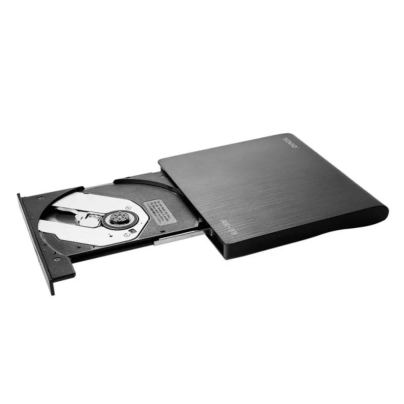 SAVIO AK-59 Ārējais plānais CD/DVD ierakstītājs R/RW - USB-C/USB-A, melns