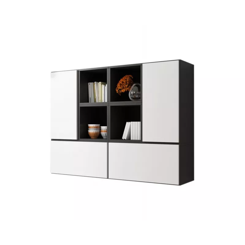 Cama living room furniture set ROCO 19 (4xRO3 + 4xRO6) Melns/Melns/Balts