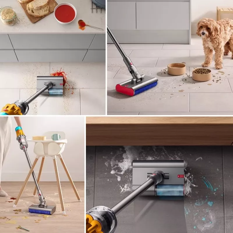Dyson V12 Submarine 3-in-1 stickputekļsūcējs ar akumulatoru, sausai un mitrai tīrīšanai, HEPA, bez maisa, 0,35 L, niķeļa, dzeltena