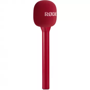 Rode Interview GO – sarkans pārnēsājams interviju mikrofons (kompakts, rokas, plug-and-play)