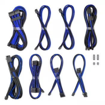 CableMod Dual Set 12V 2x6-pin priekš Corsair RMi/RMx – pielāgota apvalka kabeļu komplekts, zils