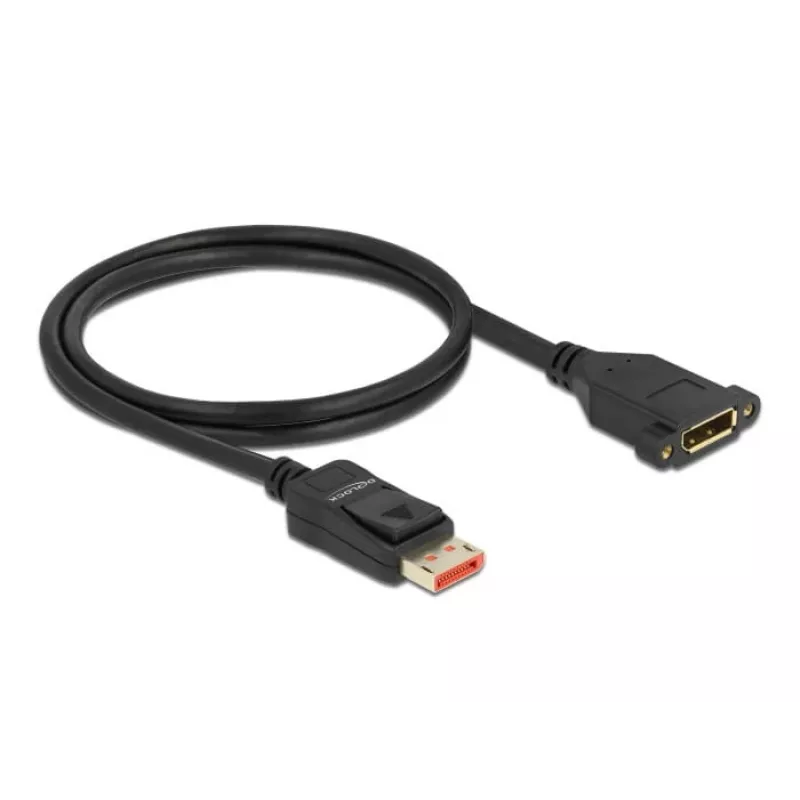 DisplayPort pagarinātāja kabelis, paneļa stiprinājums DeLOCK 87095 8K 60 Hz 1 m