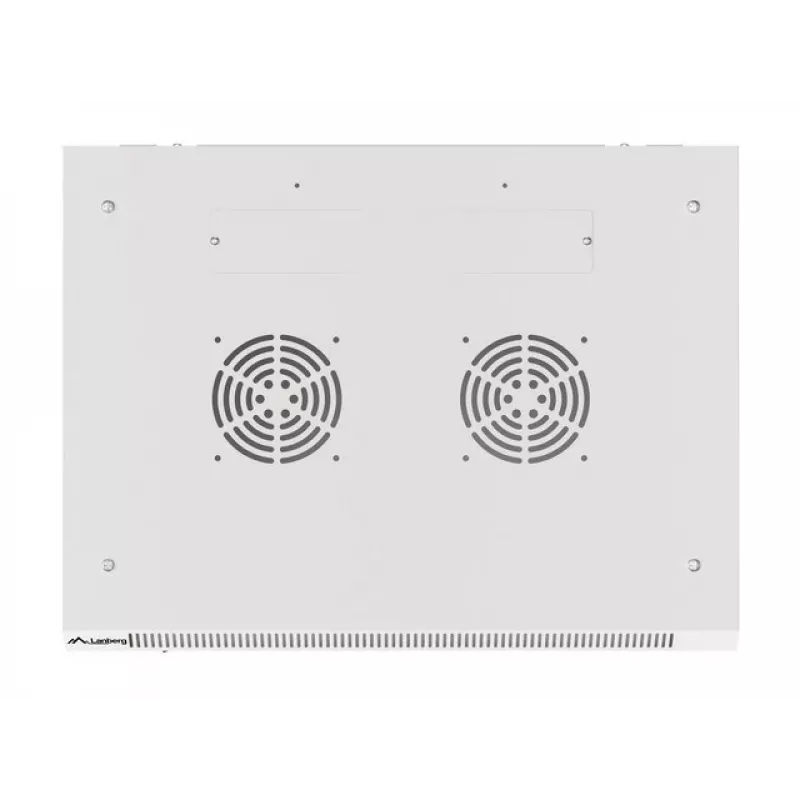 Lanberg pie sienas stiprināms instalācijas statīvu skapis 19'' 18U 600x450mm pelēks (stikla durvis)