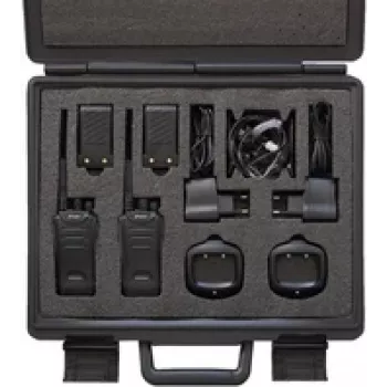 Rokas digitālais radio Stabo Koffer FT-Digi-82 ar 2× Li-ion 1650 mAh akumulatoriem un 2× galda lādētājiem
