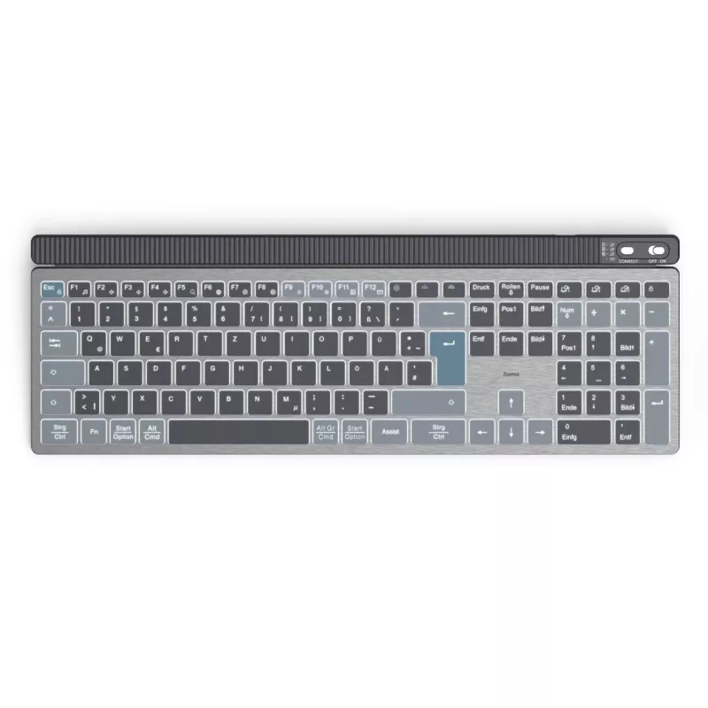 Bezvadu vairāku ierīču tastatūras un peles komplekts HAMA WKM-750 — melns, bezvadu savienojums