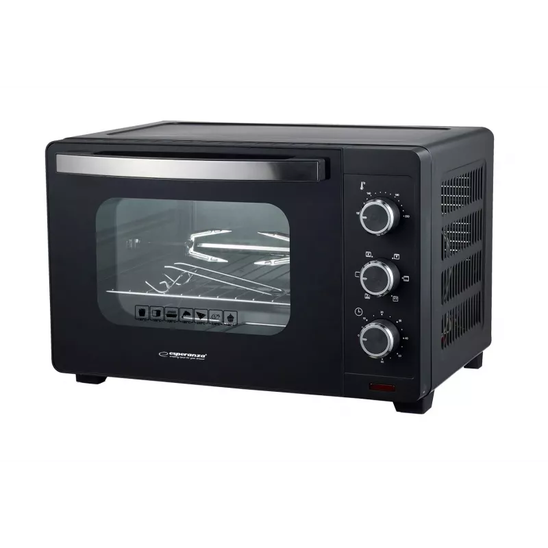 Mini cepeškrāsns ESPERANZA EKO006N – 25 L kompakta elektriskā galda cepeškrāsns, 1600 W, konvekcija, rotējošas vadības ierīces
