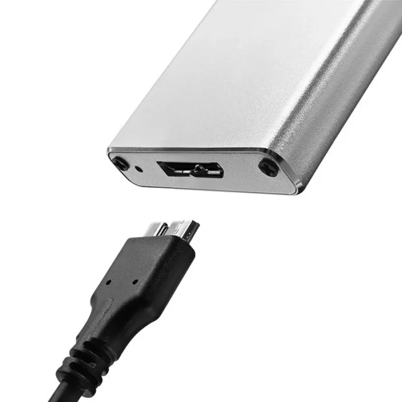 Alumīnija korpuss QOLTEC 51833 M.2 SSD, SATA uz USB 3.0, atbalsta līdz 2TB