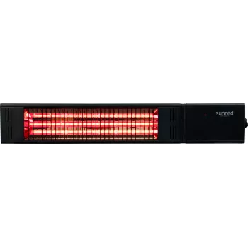Infrasarkanā sildītāja SUNRED RDS-15W-B Fortuna Wall 1500 W, melns, IP55, piestiprināms pie sienas