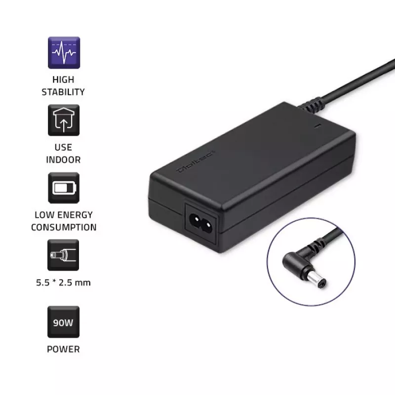 Qoltec 50076 90W barošanas adapteris/invertors iekštelpām Melns