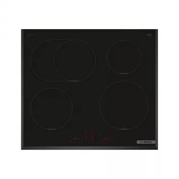 Indukcijas plīts virsma Bosch PIF651HC1E, 60 cm, 4 zonu, skārienvadība, melna, 7400 W pieslēguma jauda
