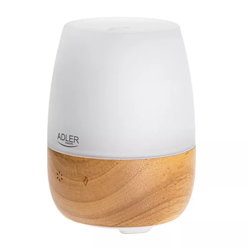Aroma difuzors Adler AD 7967 — ultraskaņas, telpām līdz 25 m², brūns/balts