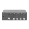 KVM slēdzis Digitus DS-12883 4-portu ar dubulto displeju 4K HDMI USB