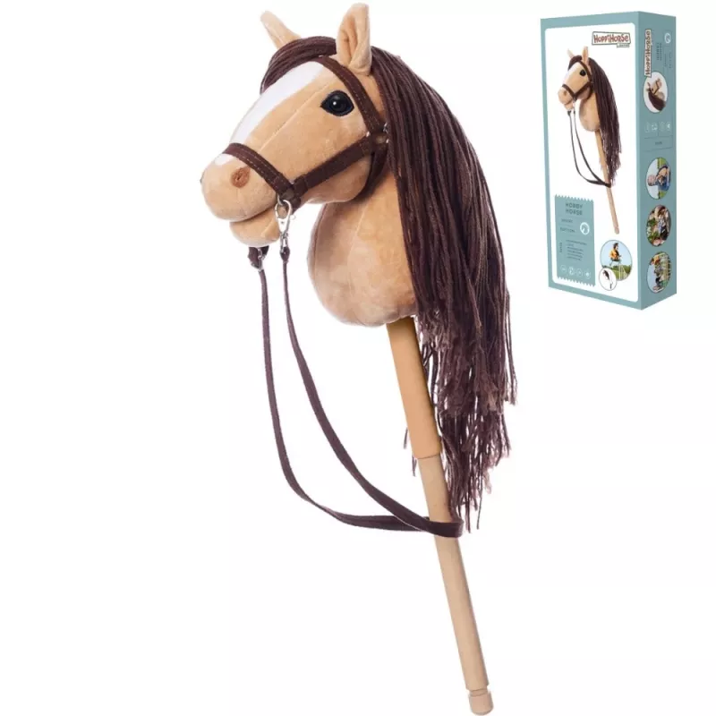 Rotaļu zirgs uz kociņa HOPPIHORSE Hobby Horse A4 bēšs