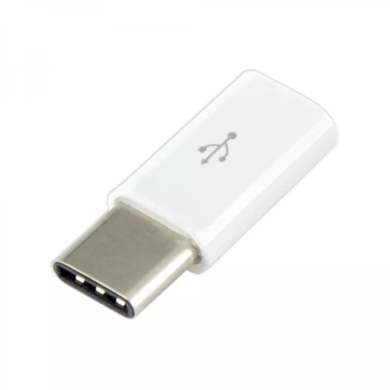 Sbox AD.USB-C W Micro USB 2.0 F. -> TYPE C M. Balts