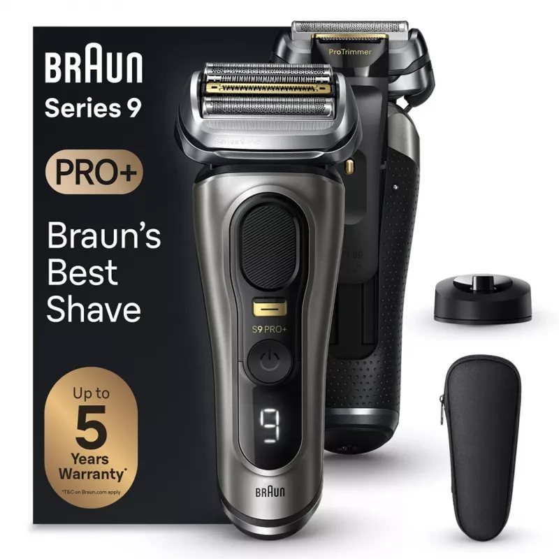 Braun Series 9 Pro+ 9515s elektriskais skuveklis - mitrai un sausai skūšanai, metālisks