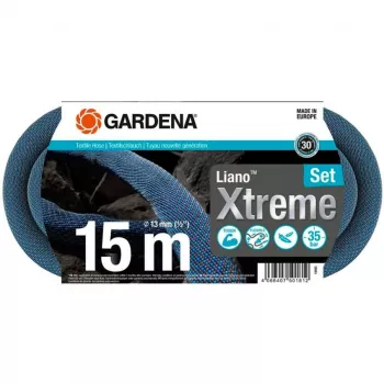 Gardena Liano dārza šļūtene 15 m PVC melna, zila, pelēka