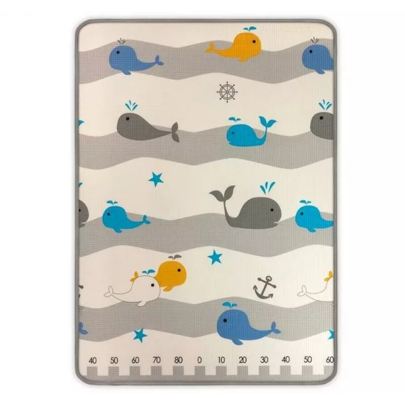 Play Foam Mat milly mally modelis 4688 — sarullēts putu paklājiņš ar lācīša un vaļa apdruku