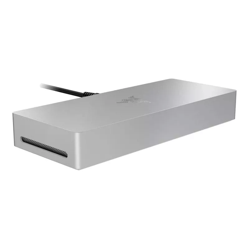 Razer Thunderbolt 5 dokstacija Mercury balta — 4 USB porti, 1 HDMI