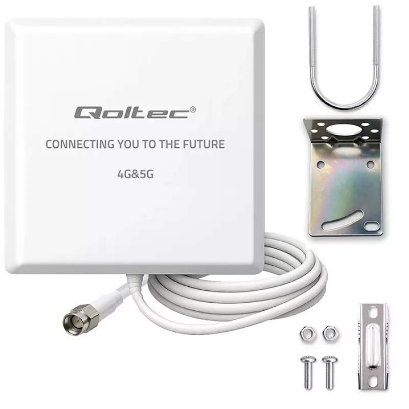 Ārējā 4G/5G LTE antena QOLTEC 9 dBi ar SMA savienotāju un 3 m kabeli