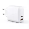 Sienas lādētājs Aukey PA-B3 balts GaN 65 W USB-C / USB-A ātrā lādētāja