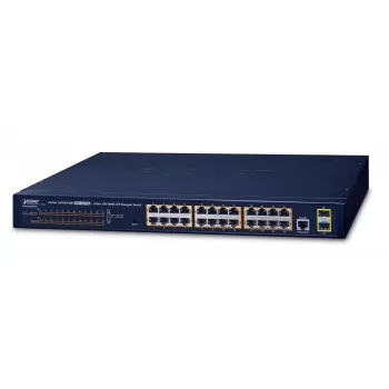 PLANET GS-4210-24P2S - slēdzis - pārvaldāms - 24 x 10/100/1000 (PoE+) + 2 x Gigabit SFP - montējams statīvā - PoE+ (GS-4210-24P2S)