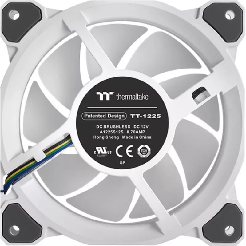 Thermaltake Riing Quad 12 ARGB korpusa ventilators 120 mm balts