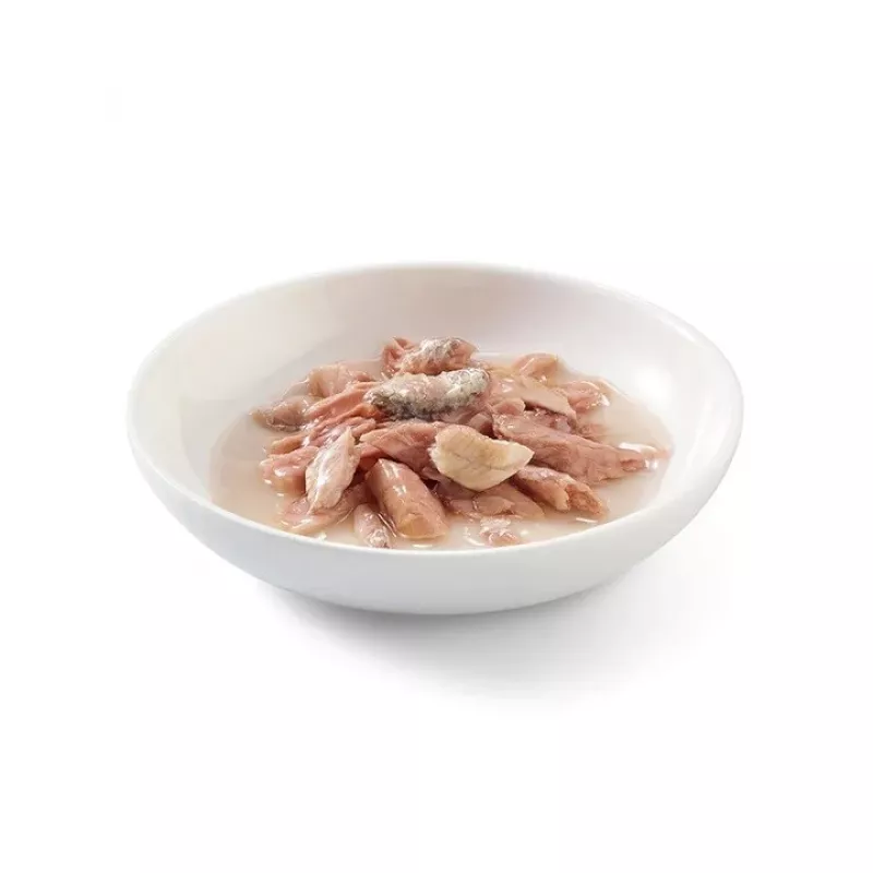 SCHESIR buljonā ar tunzivi un sardīnēm - mitrā kaķu barība - 70 g