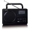 Pārnēsājams radio Lenco MPR-035BK — FM/AM, tīkla un bateriju barošana, 2,5 collu LCD, 20 FM iepriekšiestatījumi, 3,5 mm izeja