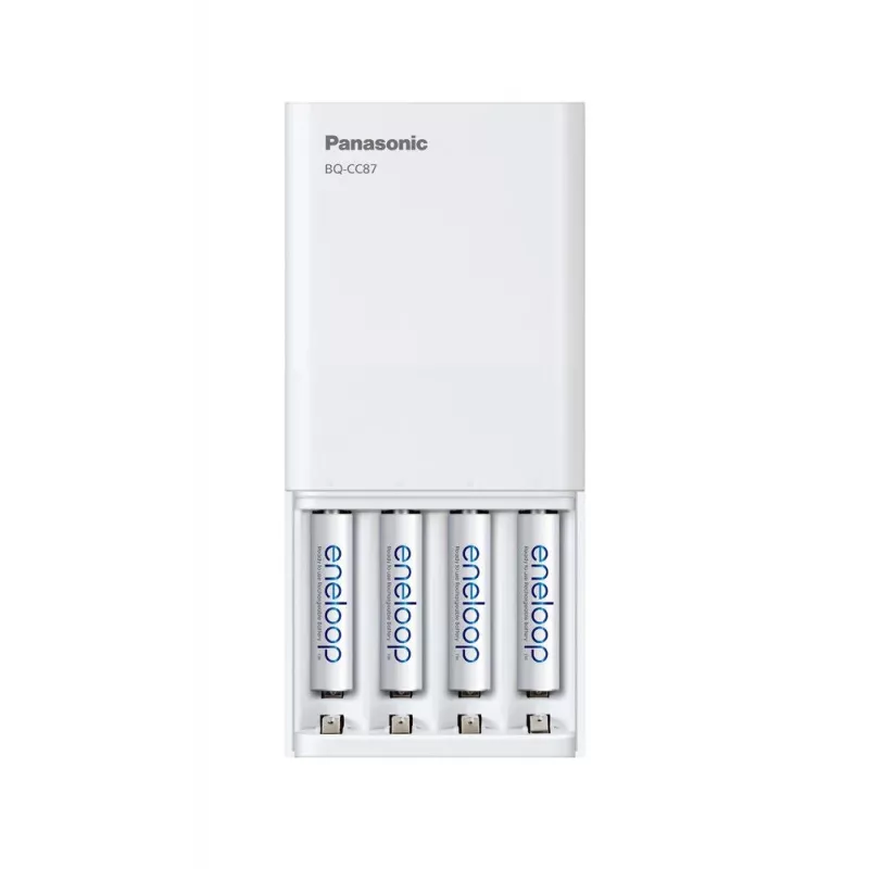 USB lādētājs akumulatoriem PANASONIC Eneloop Smartplus BQ-CC87 + 4x AA 2000 mAh (K-KJ87MCD40USB)