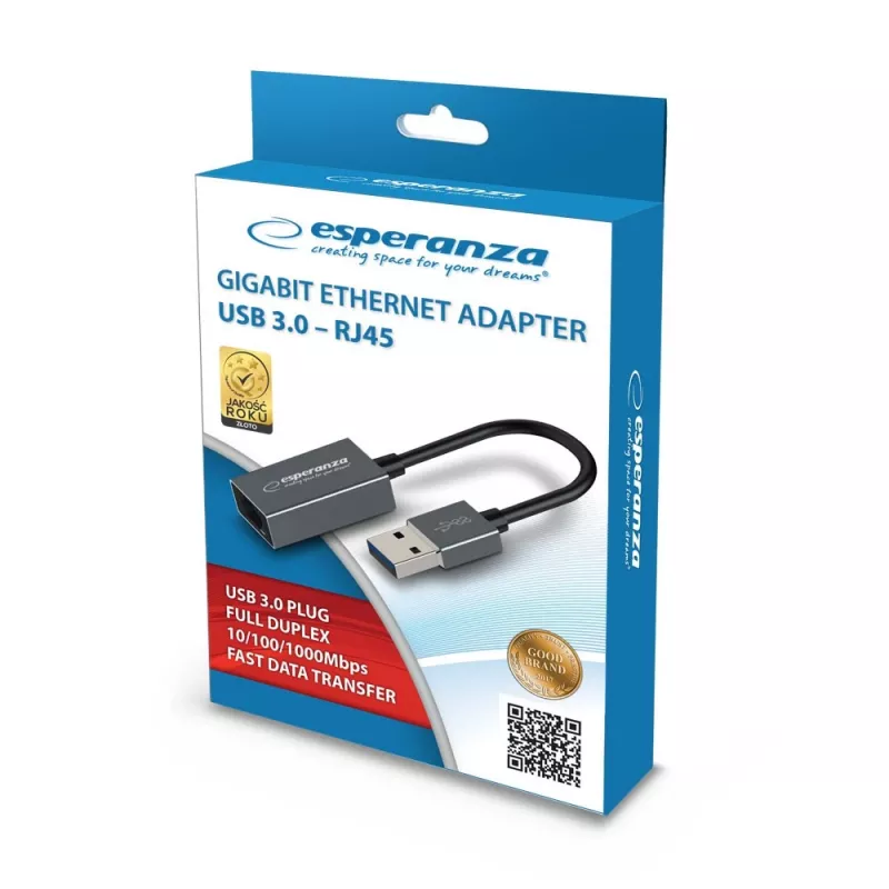 Esperanza ENA101 Ethernet 1000 Mb/s adapteris USB 3.0-RJ45