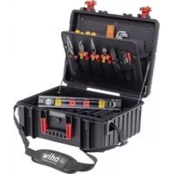 Instrumentu kaste wiha XL 2 46816 VDE — aprīkota elektriķiem, izolētu instrumentu komplekta glabāšana
