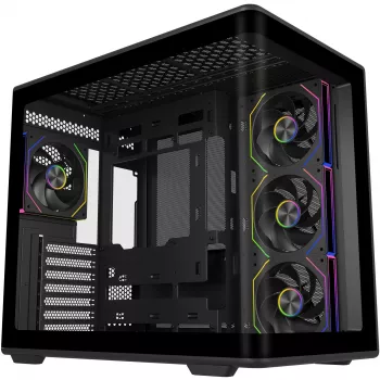 Elite 600 ARGB, torņa korpuss melns, rūdītais stikls x 2