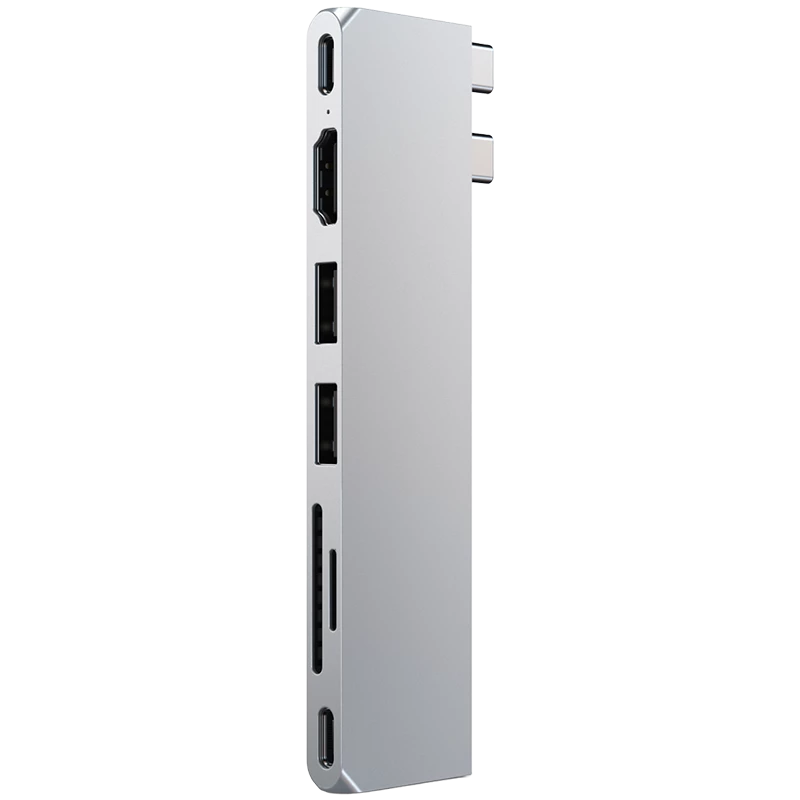 Satechi ST-HUCPHSS piezīmjdatora dokstacija un portu replikatora doks USB 3.2 Gen 2 (3.1 Gen 2) Type-C sudraba krāsā (ST-HUCPHSS)