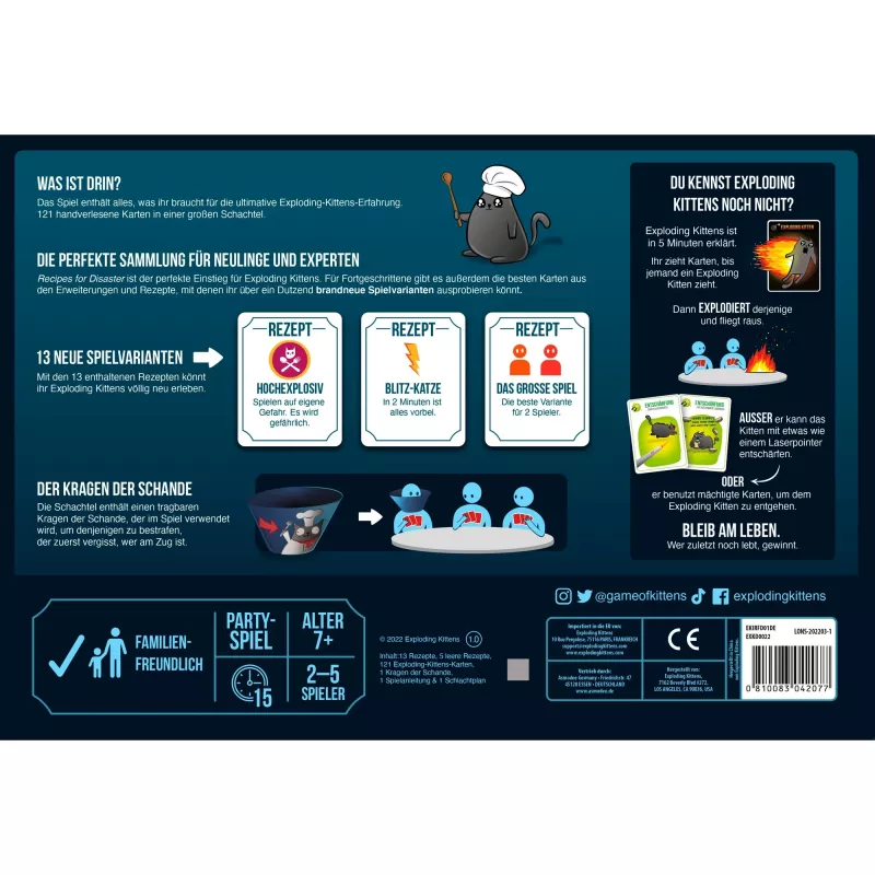 Exploding Kittens - Recipes for Disaster, kāršu spēle